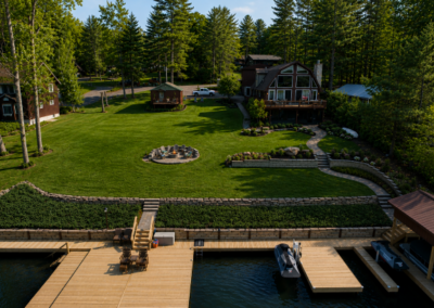 Define outdoor spaces with retaining walls.